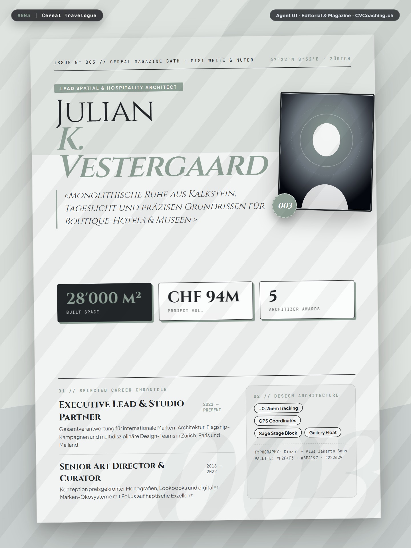 #003 Cereal Travelogue – Architectural Mist, Airy Kerning & Polaroid Contact Print