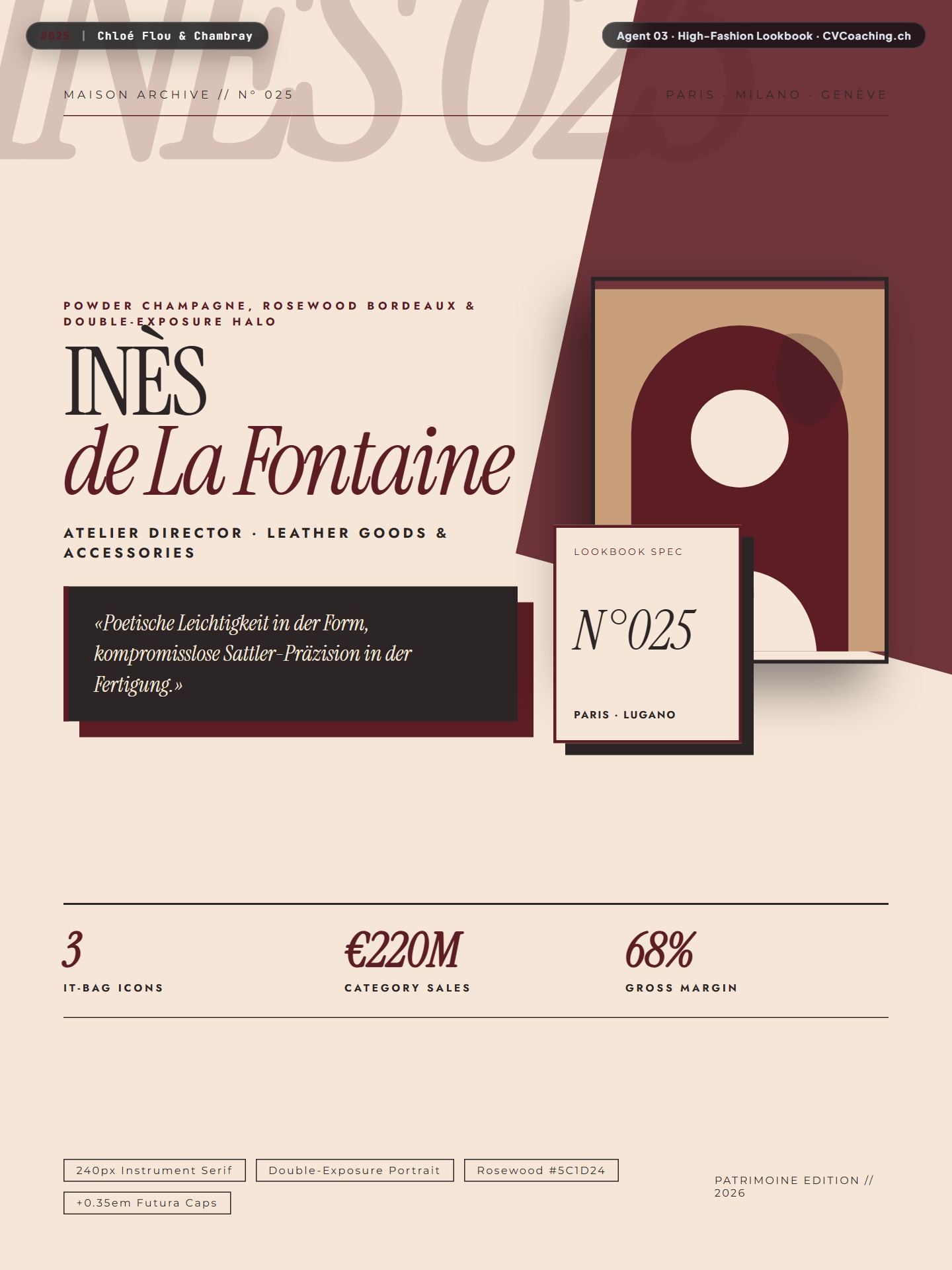 #025 Chloé Flou & Chambray – Powder Champagne, Rosewood Bordeaux & Double-Exposure Halo
